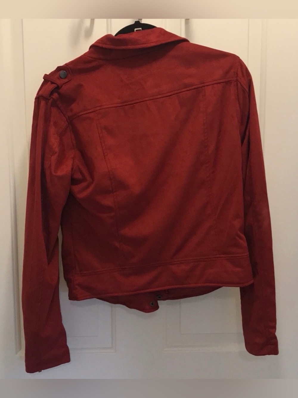 Rust-Red Asymmetrical Zip Jacket - Picture 2 of 2